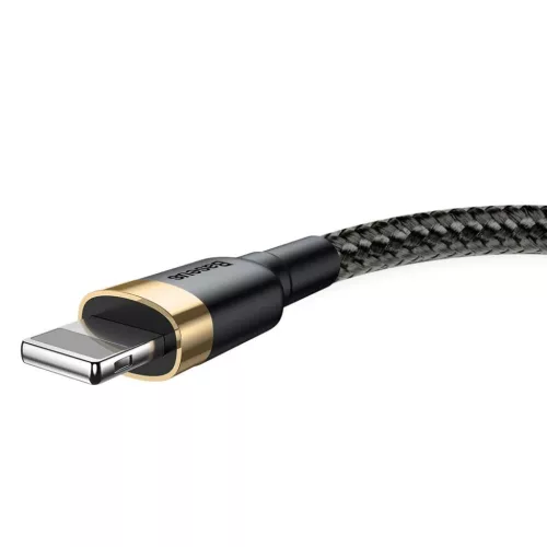 Baseus Cafule Nylon harisnyázott USB/Lightning kábel QC3.0 2A 3m fek-6953156296329 3 kép
