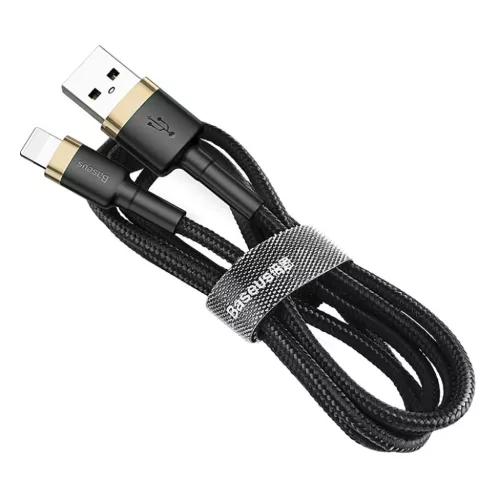 Baseus Cafule Nylon harisnyázott USB/Lightning kábel QC3.0 2A 3m fek-6953156296329 4 kép
