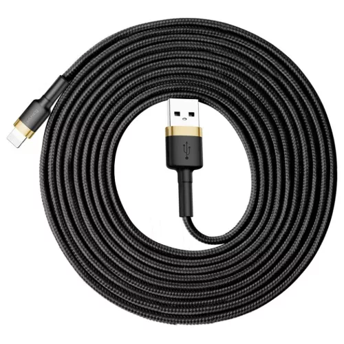 Baseus Cafule Nylon harisnyázott USB/Lightning kábel QC3.0 2A 3m fek-6953156296329 5 kép