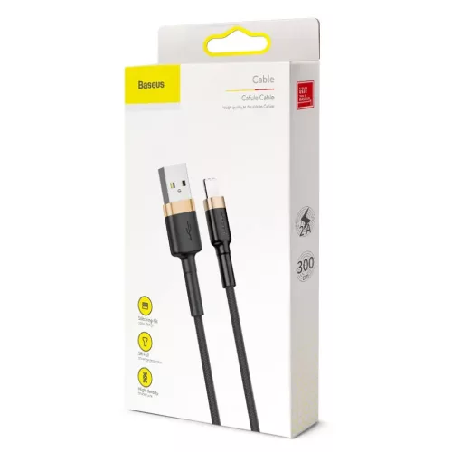 Baseus Cafule Nylon harisnyázott USB/Lightning kábel QC3.0 2A 3m fek-6953156296329 10 kép