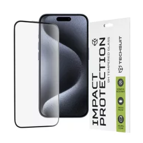    iPhone 15 Pro fekete Techsuit 111D teljes lefedésű, teljes felületen tapadó üvegfólia