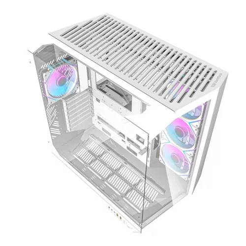 Darkflash DY470 számítógép ház (fehér) + 4 ventilátor + GPU tar-4711527002670 3 kép