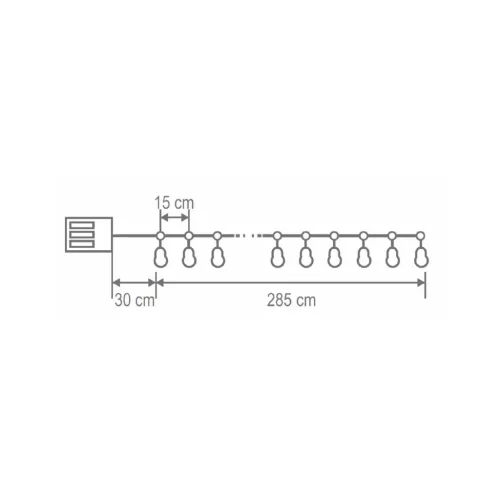 Home MLC20B LED-es gömb fényfüzér, 20 melegfehér LED, elemes, ~3m-5999084969899 3 kép