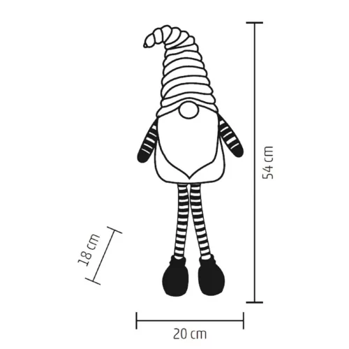 Home KDD 54 manó dekoráció, 3 db villogó LED, szövet, plüss-5999084945893 3 kép