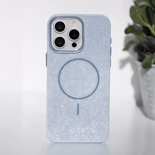 Glitter Vékony Mágneses tok iPhone 12 / 12 Pro 6,1" kék-5906961982117 2 kép