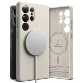    Ringke - Szilikon Mágneses MagSafe - Samsung Galaxy S25 Ultra - Kőszín tok