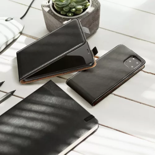 iPhone 12 Pro MAX Slim Flexi függőlegesen nyíló fliptok fekete-5903396068706 7 kép