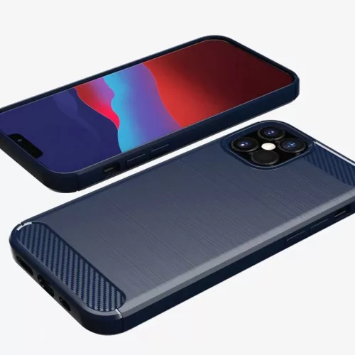 iPhone 12 Pro MAX Szénszál mintájú TPU tok kék-9111201909168 4 kép
