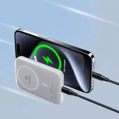 Wozinsky WRW349YWS 10,000 mAh magsafe Power Bank - Fehér-5907769366093 5 kép