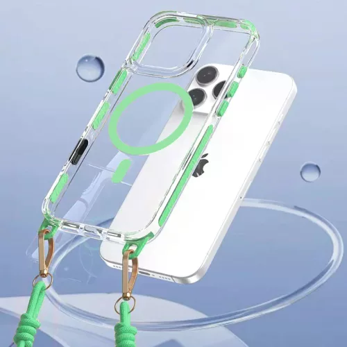  iPhone 13/14 Zöld Tel Protect Strap Clear tok-5900217468844 4 kép