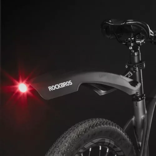 Rockbros DNB8001 sárvédő piros LED lámpával - fekete-5907769314377 4 kép