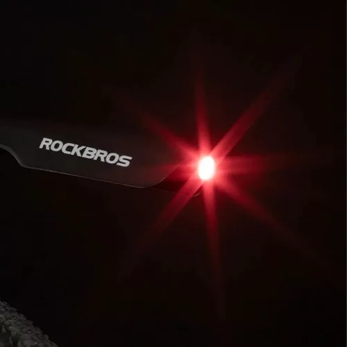Rockbros DNB8001 sárvédő piros LED lámpával - fekete-5907769314377 5 kép