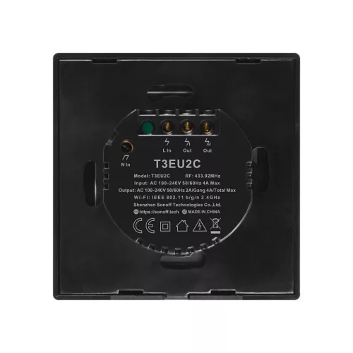 Sonoff T3EU2C-TX két csatornás érintős okos otthon Wi-Fi kapcsoló-6920075727616 4 kép