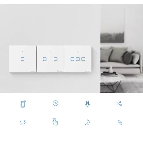 Sonoff T3EU2C-TX két csatornás érintős okos otthon Wi-Fi kapcsoló-6920075727616 5 kép