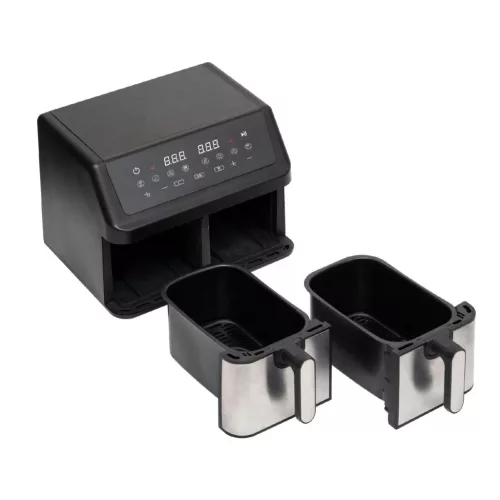 HOME HGAF29 duplakosaras forrólevegős sütő, 2 x 4,5L, 2000 W, digi-5999084971113 3 kép