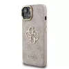 Guess PU 4G Metal Logo Stand Camera Frame tok iPhone 15 Pink-3666339469979 2 kép