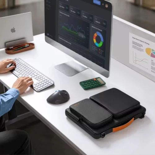 Tech-protect Defender Bag Laptop 13-14 Fekete/narancssárga-5906302368839 9 kép