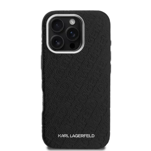  iPhone 16 Pro Fekete Karl Lagerfeld Grained PU Ismétlődő Logó Mag-3666339455408 3 kép