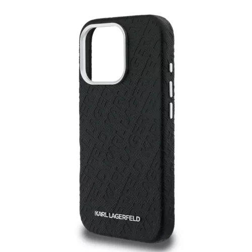  iPhone 16 Pro Fekete Karl Lagerfeld Grained PU Ismétlődő Logó Mag-3666339455408 5 kép