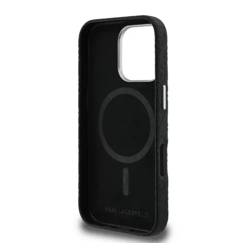  iPhone 16 Pro Fekete Karl Lagerfeld Grained PU Ismétlődő Logó Mag-3666339455408 6 kép