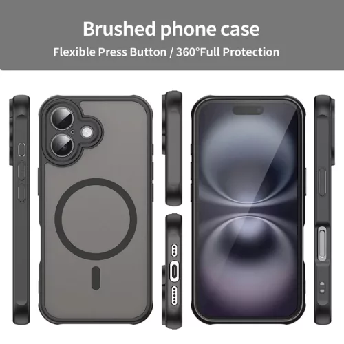  Techsuit - HaloFrost II MagSafe - iPhone 16 - Fekete tok-5949419297050 3 kép