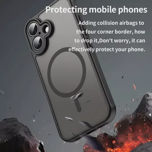  Techsuit - HaloFrost II MagSafe - iPhone 16 - Fekete tok-5949419297050 5 kép