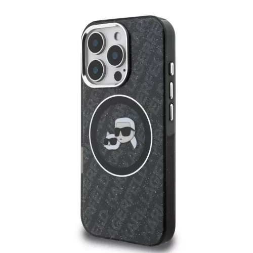  iPhone 16 Pro fekete Karl Lagerfeld IML K&CH Heads Repeated Logo MagS-3666339459369 2 kép
