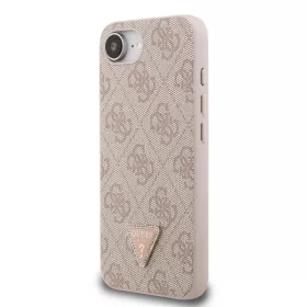  iPhone 16e/17e Pink Guess PU 4G Strass Háromszög Fém Logós Tok-3666339480073 2 kép