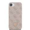  iPhone 16e/17e Pink Guess PU 4G Strass Háromszög Fém Logós Tok-3666339480073 3 kép