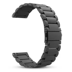   Techsuit - 20mm-es óraszíj (W010) - Samsung Galaxy Watch 4/5/Active 2, Huawei Watch GT 3 (42mm)/GT 3 Pro (43mm) - Fekete