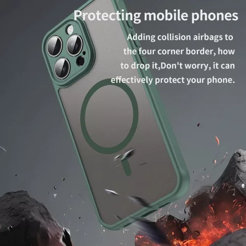 iPhone 15 Pro Max tok - HaloFrost II MagSafe - Zöld - Techsuit-5949419297128 4 kép