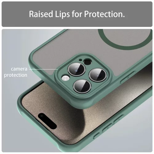 iPhone 15 Pro Max tok - HaloFrost II MagSafe - Zöld - Techsuit-5949419297128 5 kép