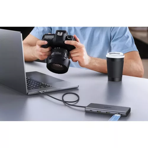 Ugreen CM639 USB-C hub, 2x HDMI, 3x USB, USB-C, SD/TF, RJ45, PD 100W, -6941876215348 3 kép