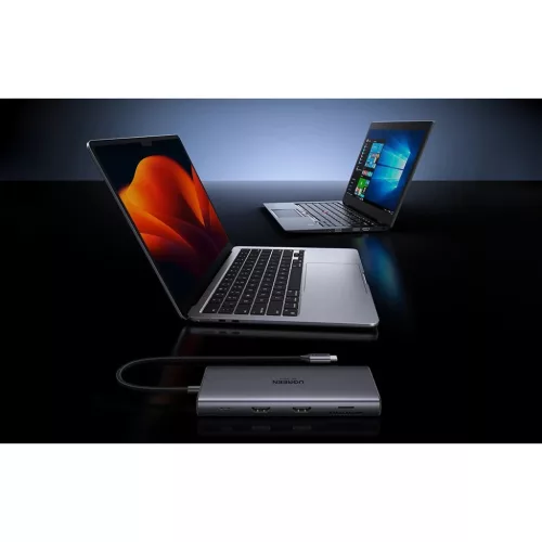 Ugreen CM639 USB-C hub, 2x HDMI, 3x USB, USB-C, SD/TF, RJ45, PD 100W, -6941876215348 5 kép