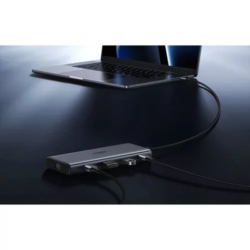 Ugreen CM639 USB-C hub, 2x HDMI, 3x USB, USB-C, SD/TF, RJ45, PD 100W, -6941876215348 7 kép