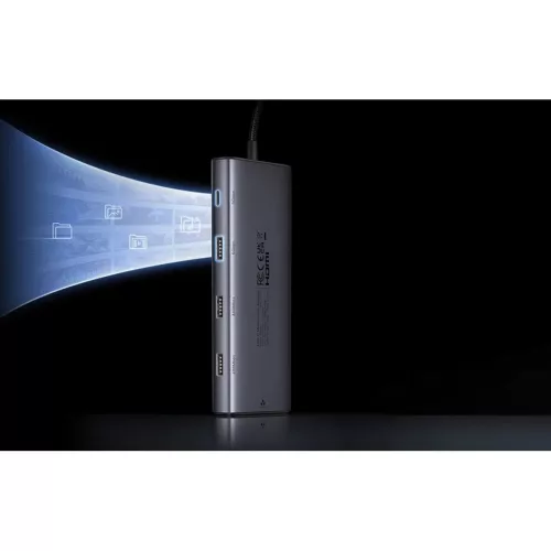 Ugreen CM639 USB-C hub, 2x HDMI, 3x USB, USB-C, SD/TF, RJ45, PD 100W, -6941876215348 8 kép