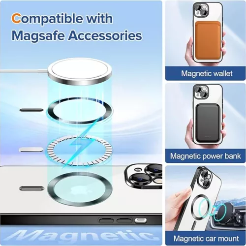 iPhone 14 - Techsuit - Luxus Kristály MagSafe - Fekete tok-5949419137059 9 kép