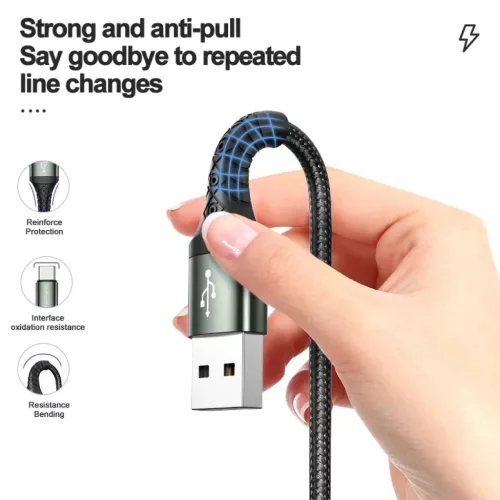 JELLICO kábel B12 Micro USB 3.1A 2M Fekete-6974929202866 2 kép