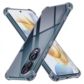  Honor 90 - Ütésálló átlátszó szilikon tok - Füstfekete-5949419298651 1 kép