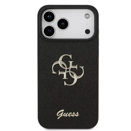  iPhone 17 Pro Max Fekete Guess PU Fix Glitter 4G Fém Logós tok-3666339492038 3 kép