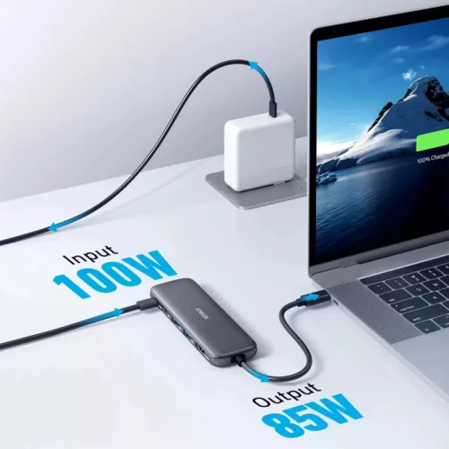 USB-C Hub Anker 332, 2 x USB-A - 2 x USB-C - 1 x HDMI, Szürke A8355H1-194644101237 4 kép