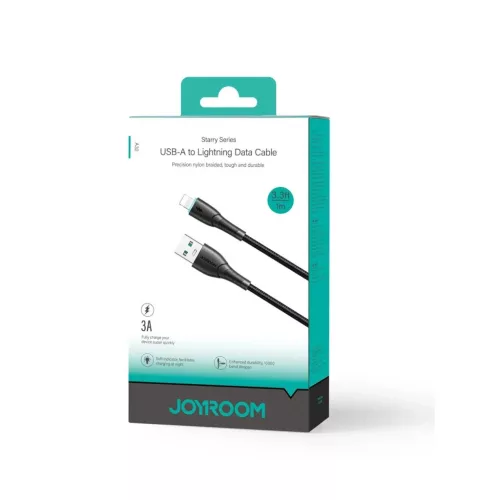 Joyroom Starry Series SA32-AL3 3A USB-A / Lightning kábel 1m - fekete-6956116759766 5 kép