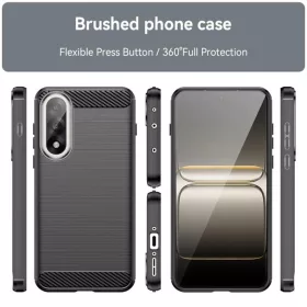 OnePlus Nord 5 - Techsuit - szénszilikon tok - fekete-5949419321496 2 kép