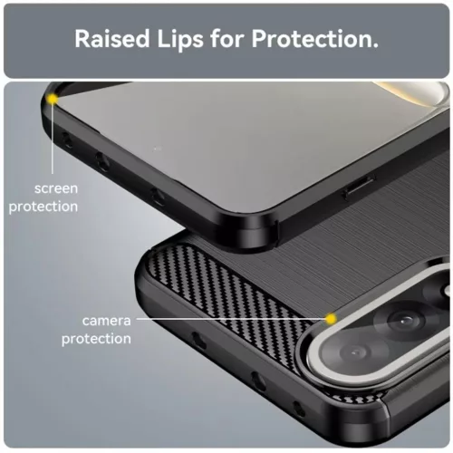 OnePlus Nord 5 - Techsuit - szénszilikon tok - fekete-5949419321496 6 kép