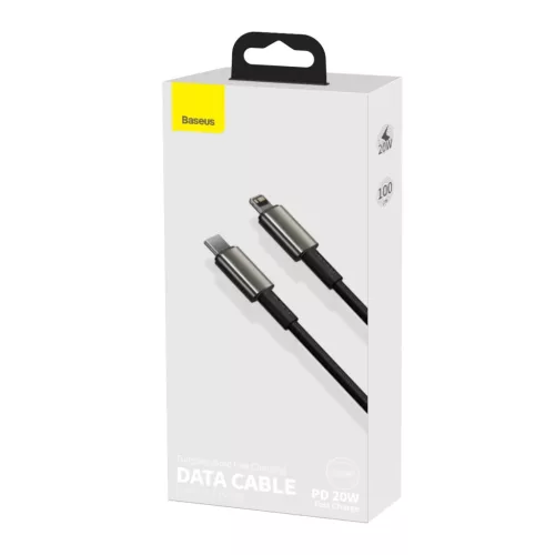 Baseus USB Type-C - Lightning kábel PD 20W 1m fekete (CATLWJ-01)-6953156232037 7 kép