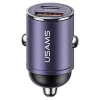 USAMS Autós Töltő 1xUSB+1xUSB-C C38 30WPD Gyors Töltés Beépítet-6958444907949 1 kép