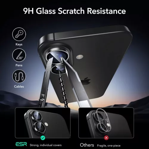  iPhone 16 / 16 Plus / 17 átlátszó ESR Armorite Kamera Védő üveg-4894240287163 7 kép