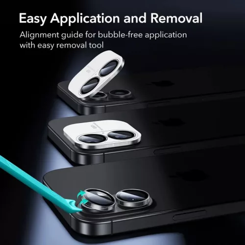  iPhone 16 / 16 Plus / 17 átlátszó ESR Armorite Kamera Védő üveg-4894240287163 8 kép