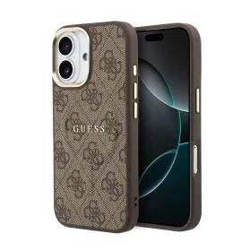  iPhone 17 Barna Guess PU Leather 4G Gold Frame MagSafe tok-3666339519193 5 kép