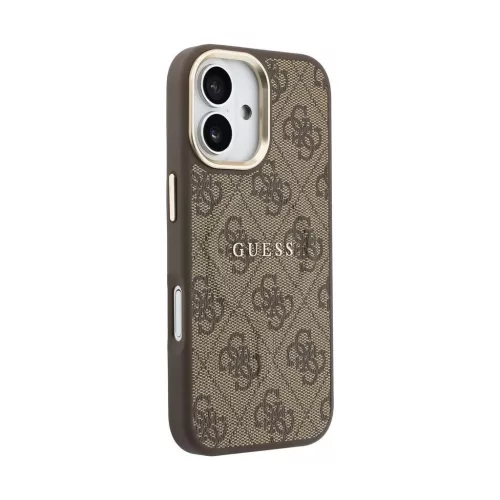  iPhone 17 Barna Guess PU Leather 4G Gold Frame MagSafe tok-3666339519193 3 kép